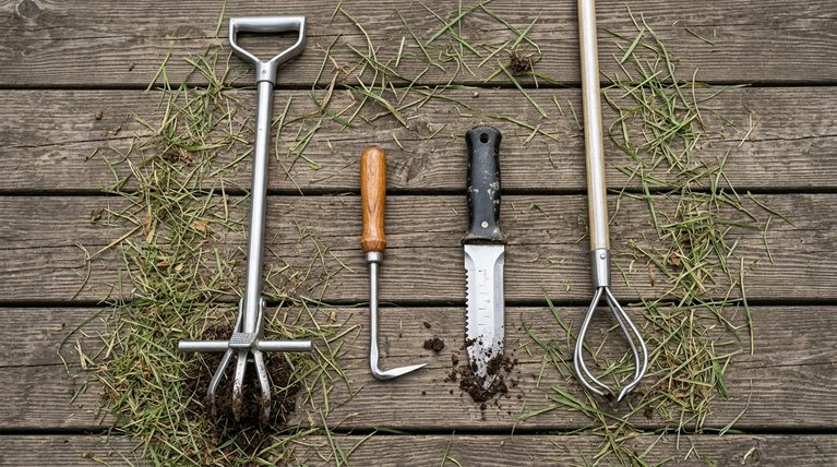 Four kinds of manual puller laid out side by side: four-claw stand-up tool, step-and-twist tool, long lever tool and short hand-held tool